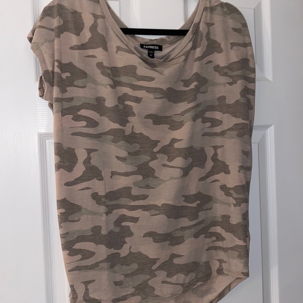 Light pink and green camo top